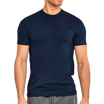 Men's Crew Neck T-Shirts - Navy, Small, Heavyweight (Case of 10)