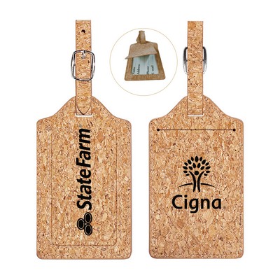 Wood Pattern PU Leather Luggage Bag Tags