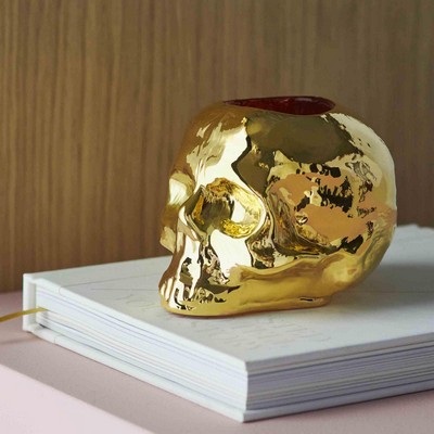 Still Life 21K Gold Skull Votive