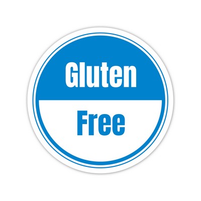 Stock Sticker Circle preprinted with "Gluten Free" (1 1/2" diameter)