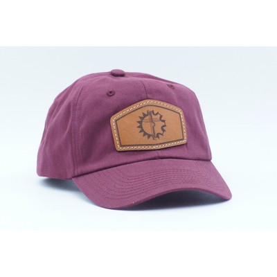 Outdoor Cap BCT-662 Unstructured Brushed Twill Solid Back Hat with Leather Patch