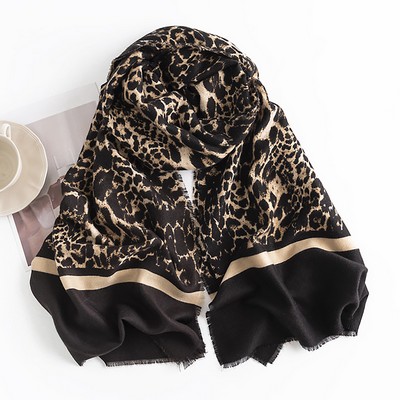 Leopard Winter Warm Scarf Long Shawl