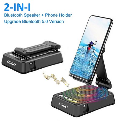 Cell Phone Stand With Wireless Bluetooth Speaker