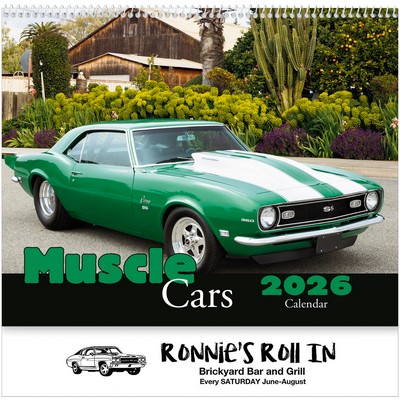 Muscle Cars Wall Calendar: 2026 Spiral Bound