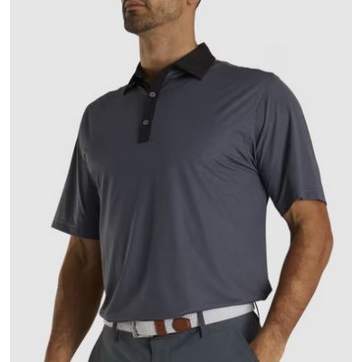 FootJoy® ProDry® Performance Black/Slate Gray Stretch Lisle Mini Check Print Shirt