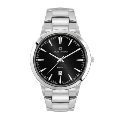 Wc4074 43mm Steel Silver Case, 3 Hand Mvmt, Black Dial, Dte Display, Silver Bracelet, Flat Mineral C