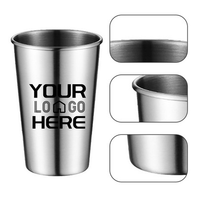 9 Oz Stainless Steel Water Mug Pint Cup