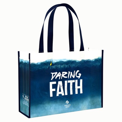 Custom Full-Color 120g Laminated Non-Woven Promotional Tote Bag 15"x11"x5"