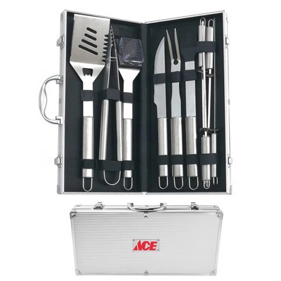 10pcs BBQ Tool Set in Aluminum Case - OCEAN