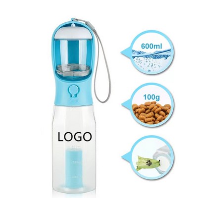 3 In 1 Dog Water Bottle With Food Container And Poop Bags