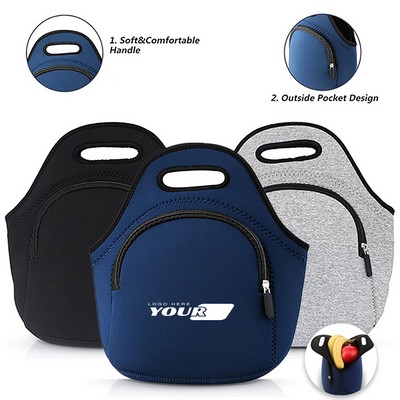 Neoprene Lunch Bags with Outside Pocket