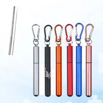 Metal Case Reusable Collapsible Straws