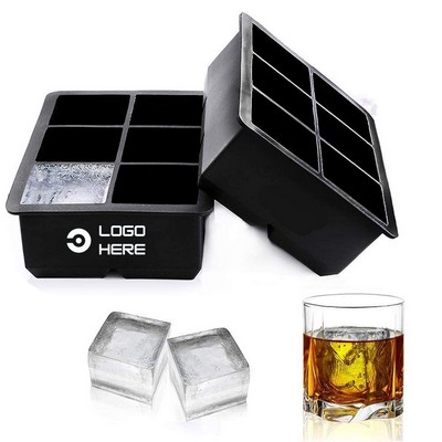 Large Covered 6 Cube Food Grade Whiskey Ice Cube Tray Mold