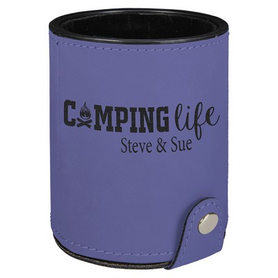 Purple Leatherette Dice Cup w/ 5 Dice