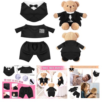 Set of Tuxedo Outfit Bear Clothes Suitable for 13 to 15 Inch