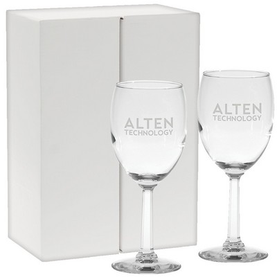 8 Oz. Etched Napa Valley Wine Glasses Gift Set