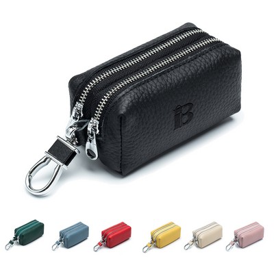 Unisex Double Zipper Keychain Wallet