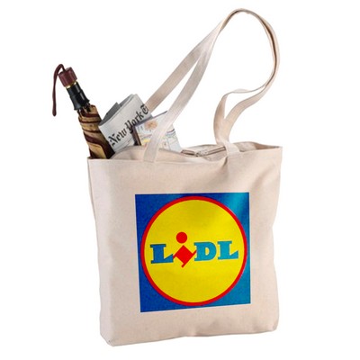 Heavy Duty Zippered 10 Oz. Full Color Grocery Tote Bag