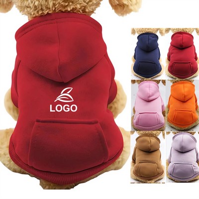 Winter Dog Hoodie Sweatshirts w/Pockets