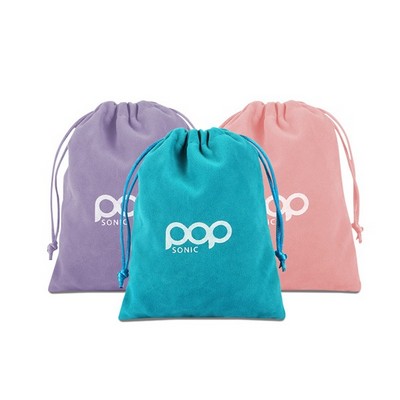 Flocked Fabric Drawstring Bag