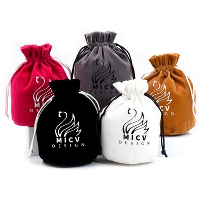 Round Bottom Velvet Drawstring Bag