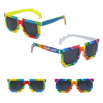 Rainbow Mosaic Block Sunglasses