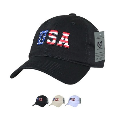 America Flag USA Letters Dad Hat