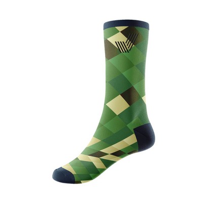 Adult 360 Degree Digital Print Cotton-Blend Crew Socks