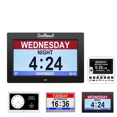 8 Inch Digital Day Calendar Clock