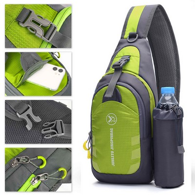 Sport Crossbody Sling Bag w/Detachable Water Bottle Pocket