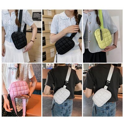 2 Zipper Puffer Crossbody Bag