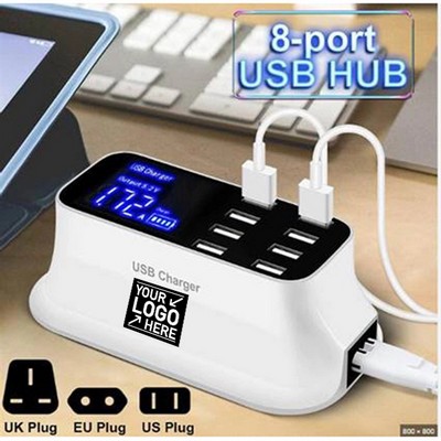 Multiple USB Charger 8-Port Desktop Charging Station Hub