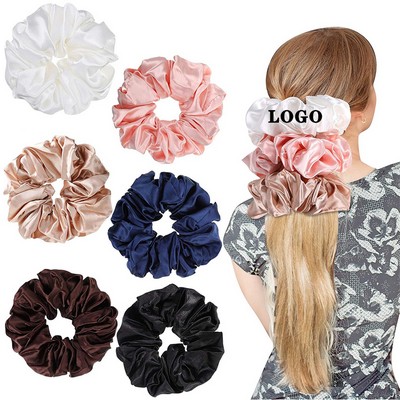 6" Full Color Satin Large Scrunchie Hair Tie