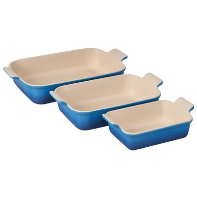 Le Creuset 3Pc Heritage Stoneware Rectangular Baking Dish Set Marseille