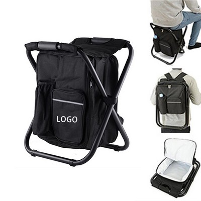 Portable Foldable Chair with Cooler Bag