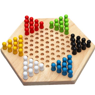 Asian-Inspired Wooden Checkers