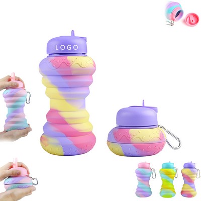 16oz Donut Collapsible Kids Water Bottles