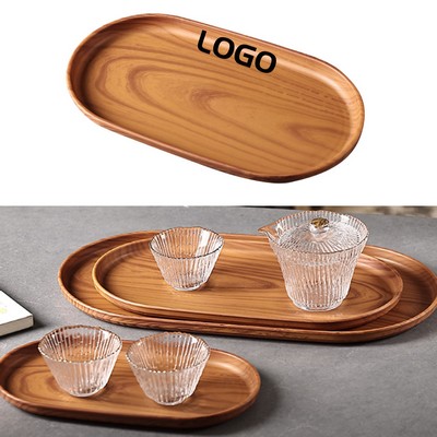 Wooden Oval Tray Plates For Serving Food