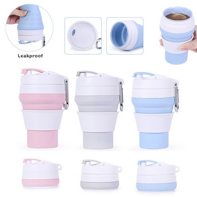 Collapsible Silicone Coffee Cup w/Sleeve