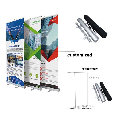 Portable retractable outdoor advertising display stand