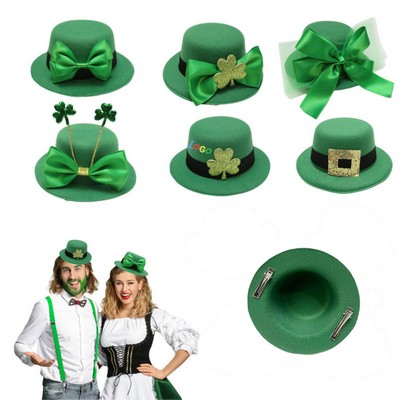 St. Patrick'S Day Mini Hat With Hair Clips