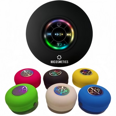 LED Waterproof Bluetooth Speaker W/ Suction Cup