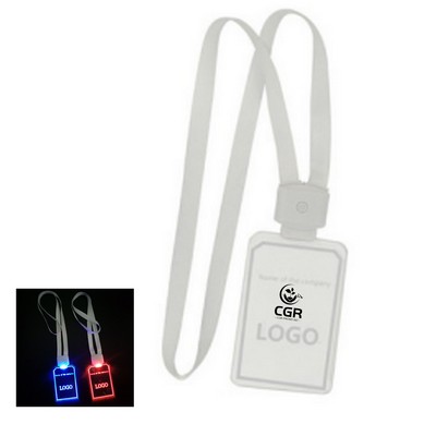 LED Badge Holder Necklace w/Lanyard