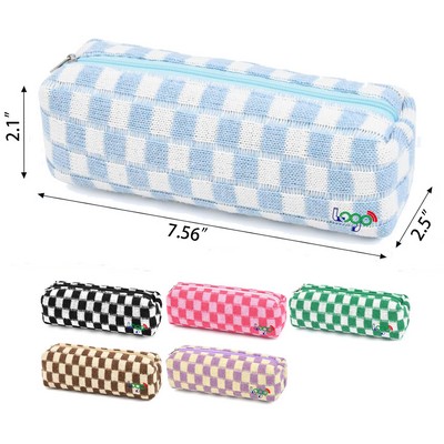 Checkered Makeup Bag Personalize Travel Toiletry Bag Organizer Cute DIY Makeup Brushes Storage Bag