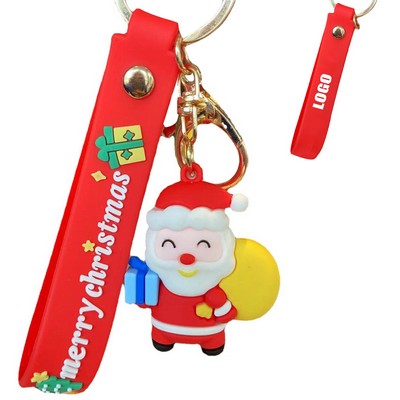 Durable PVC Christmas Keychain with Band