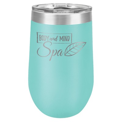 Teal Polar Camel 16 oz Stemless Wine Tumbler with a Clear Lid