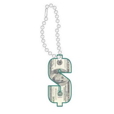 Dollar Sign $100 Bill Promotional Key Chain w/ Black Back (8 Square Inch)