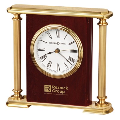 Howard Miller Rosewood Encore Bracket Clock w/ Brass Columns