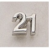 21 (numeral) Marken Design Cast Lapel Pin (3/8")