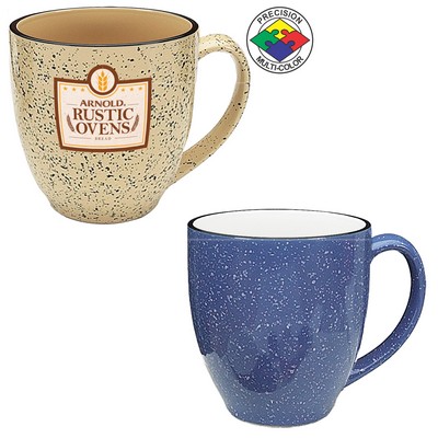 14.5 Oz. Light Blue/White Specked Bistro Mug - Dishwasher Resistant - Precision Spot Color